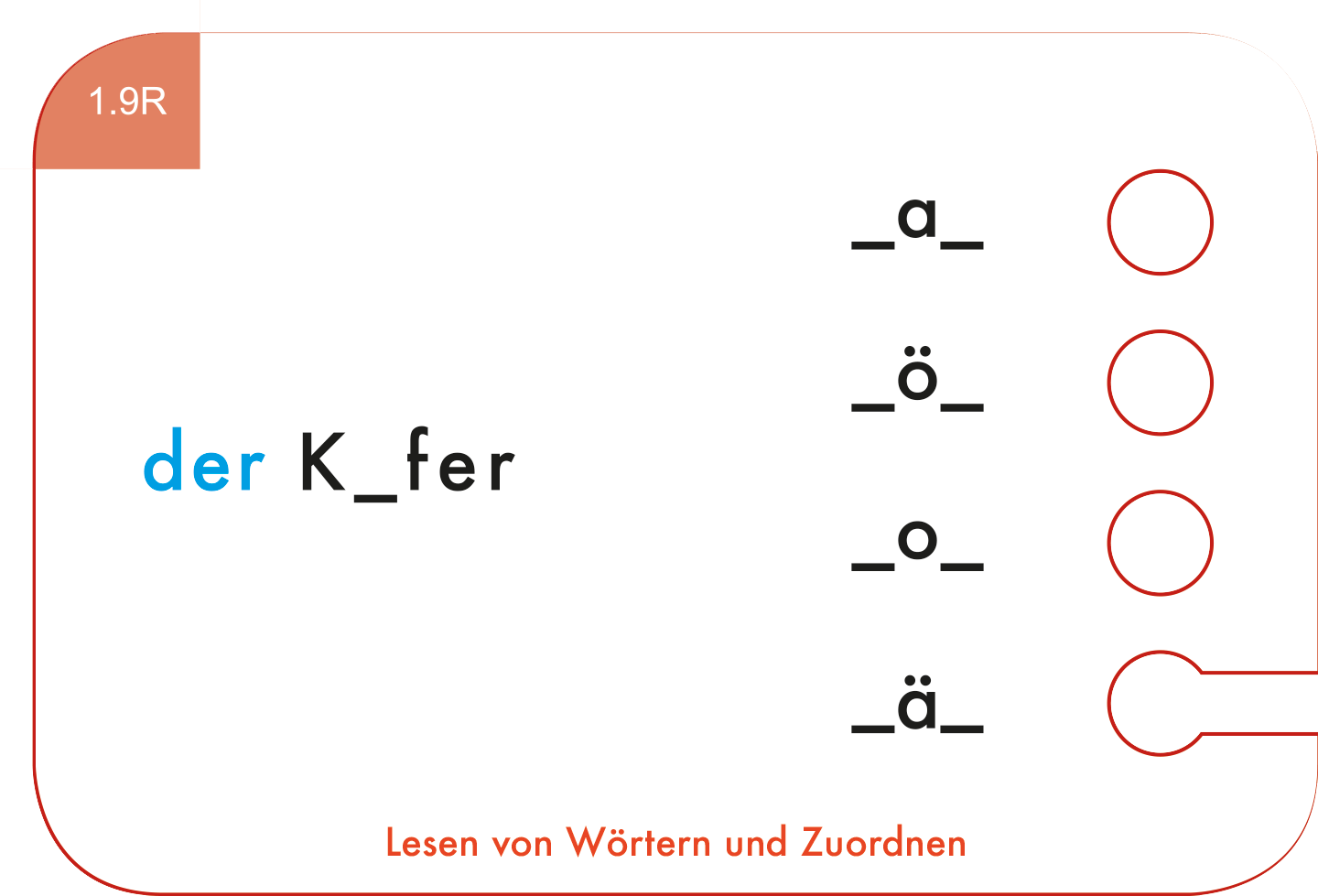 Lesen von Wörtern und Zuordnen