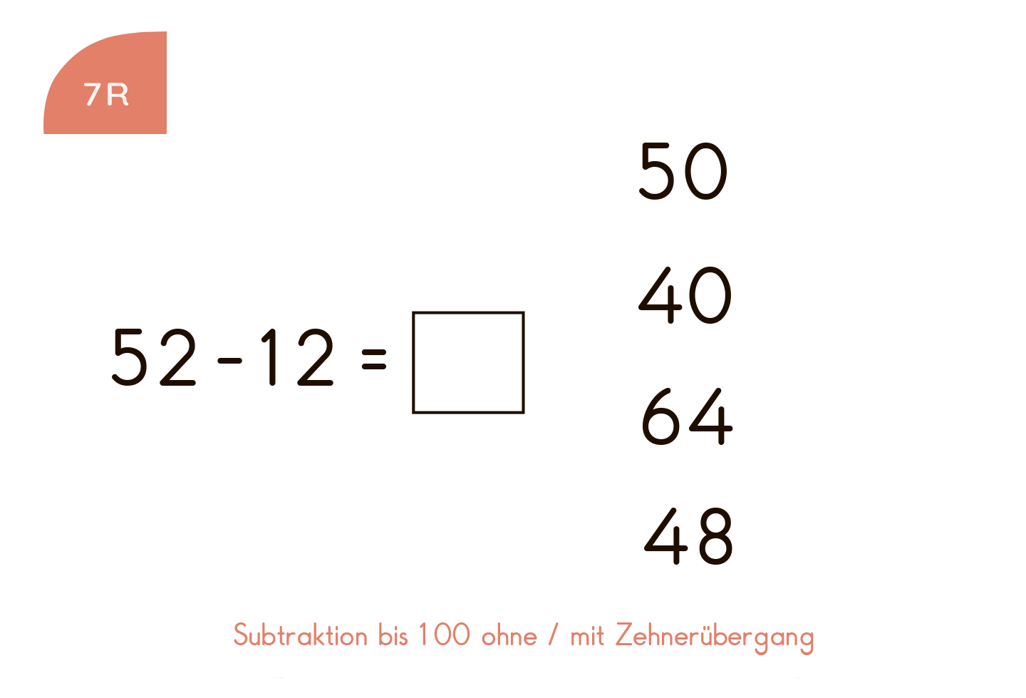 Subtraktion bis 100