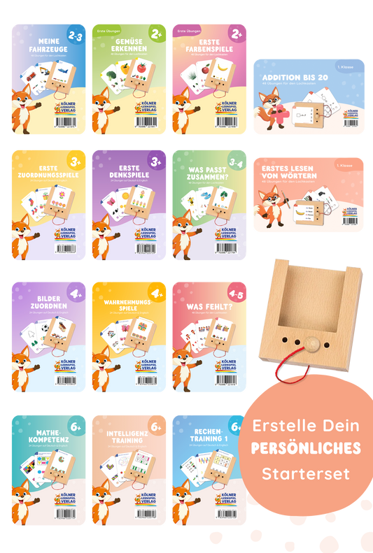 Dein großes persönliches Starterset: Lochkasten + 14 Kartensätze Deiner Wahl