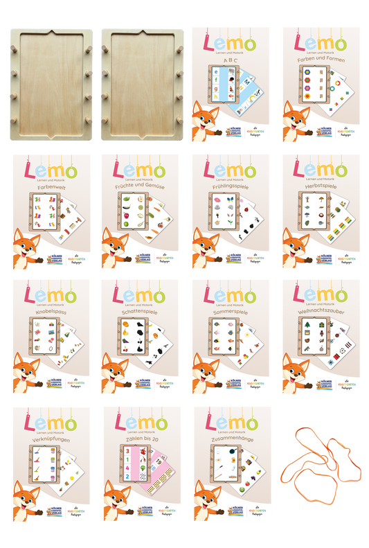 Das Große Lemo Set mit 2 Holzrahmen und 13 Kartensätzen