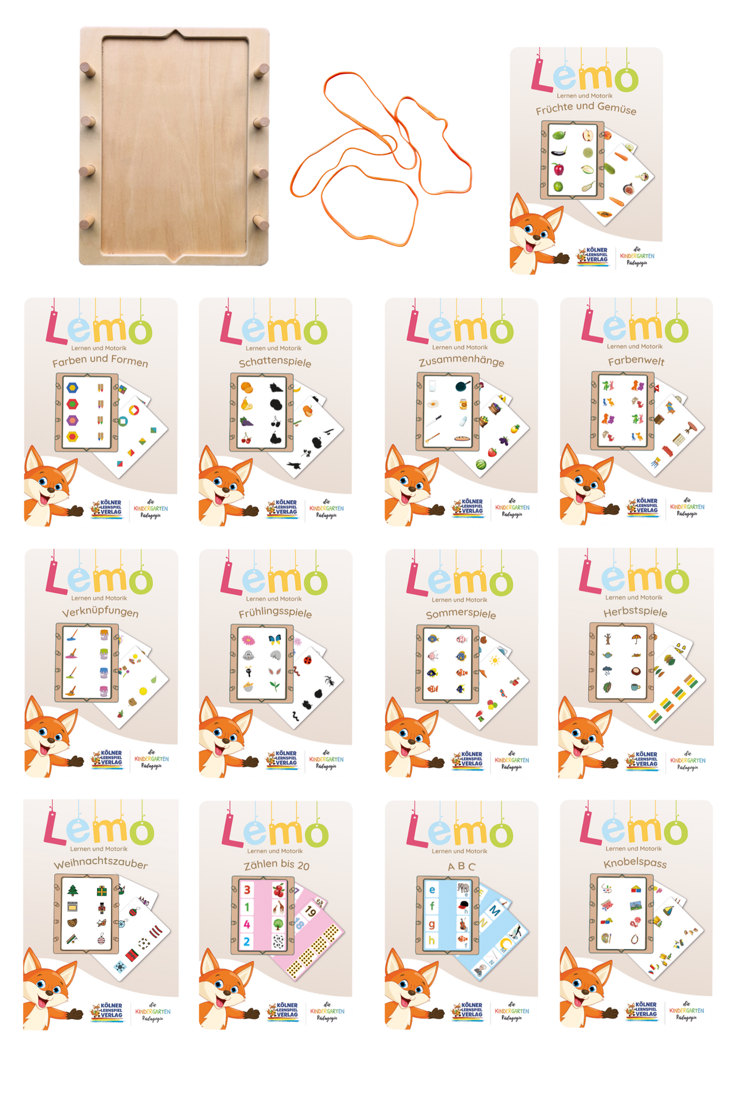 Das Große Lemo Set mit Holzrahmen und 13 Kartensätzen