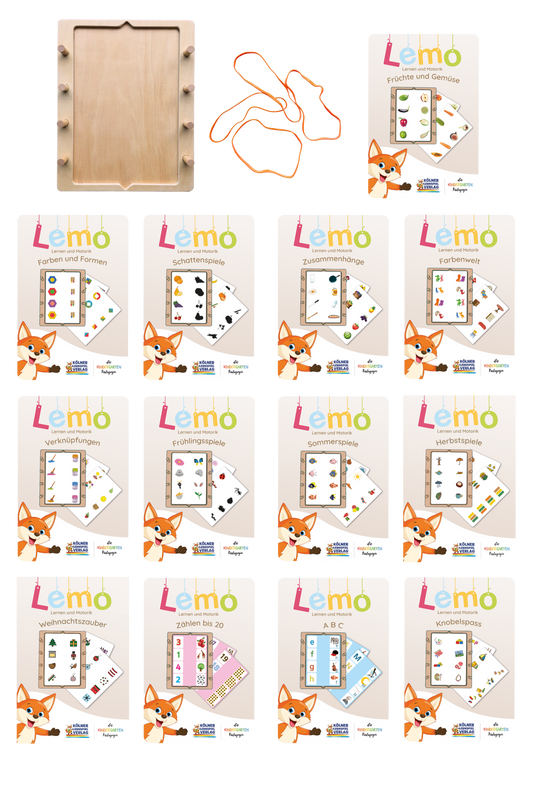 Das Große Lemo Set mit Holzrahmen und 13 Kartensätzen