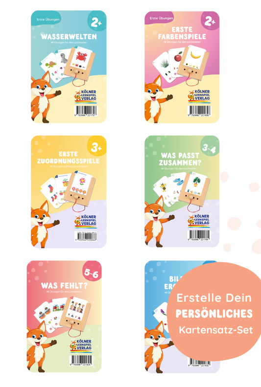 Dein persönliches Kartensatz Set: 6 Kartensätze Deiner Wahl (ohne Lochkasten)