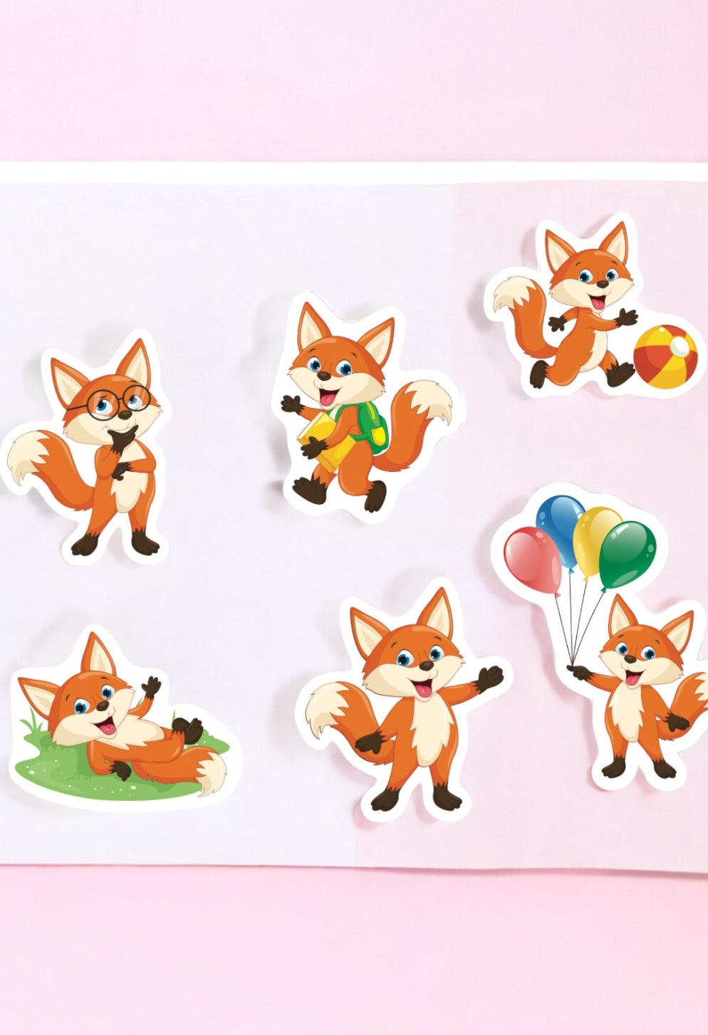 Fuchs Sticker Set: 5 Bögen mit verschiedenen Motiven