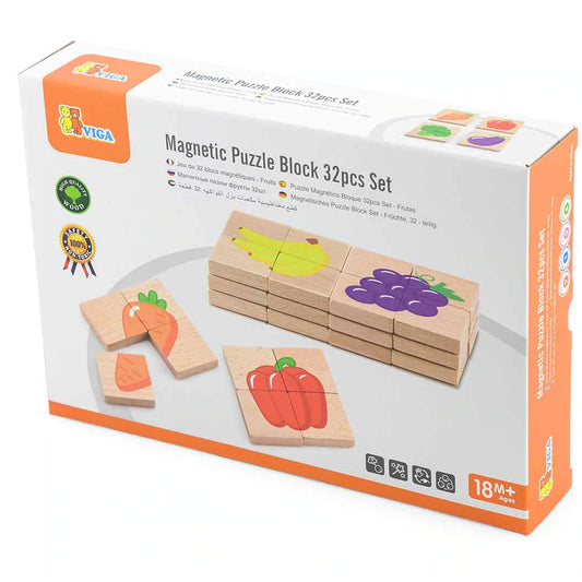 Magnetisches Puzzle Block Set Früchte - 32 teilig